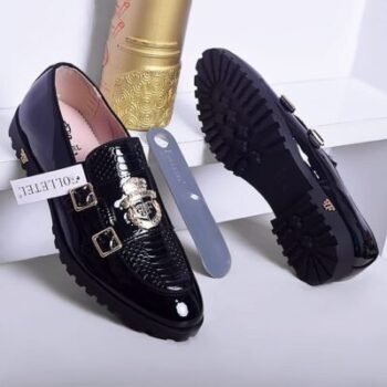 MEN FASHION SHINING STONE LEATHER SHOE BLACK FOLLETEL CORPORATE